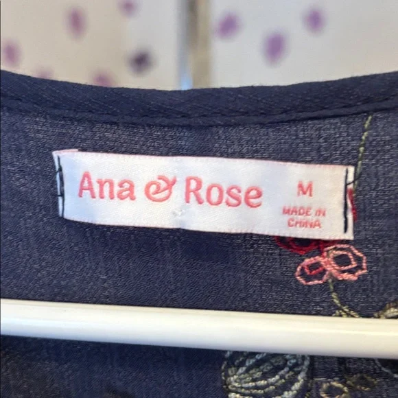 Anna & Rose Navy Embroidered Floral Tunic - Picture 2 of 3